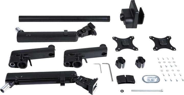 Produktbild StarTech com ARMDUALPIVOT, Klemme, 16 kg, 81,3 cm (32 Zoll), 100 x 100 mm, Höhenverstellung, Schwarz (Tisch, 32", 16 kg)