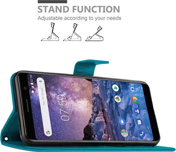 Actual product image Cadorabo Flower Book Case for Nokia 7 PLUS (Nokia 7 Plus)