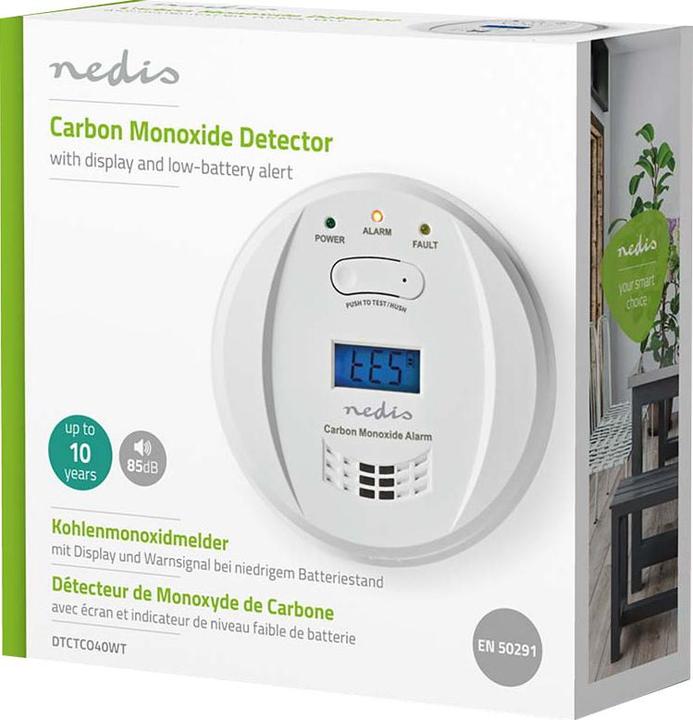 Produktbild Nedis Kohlenmonoxid-Alarm | Batteriebetrieben | Batterie Lebensdauer bis zu: 5 Jahre | Mit Testtast