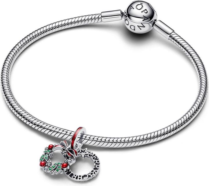 Image du produit Pandora Weihnachtskranz Doppelter Charm (Argent 925, Émail)