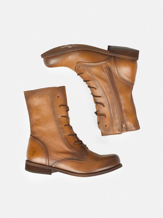 Actual product image Felmini Wide Fit W103 lace-up boot made of genuine leather, with inner zip and low heel. (37)