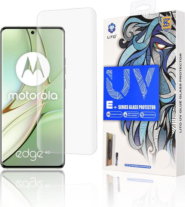 Actual product image Lito - 3D UV Glass - Motorola Edge 40 / Edge 40 Neo / Edge (2023) - Clear (1 pcs., Motorola Edge 40, Motorola Edge 40 Neo)