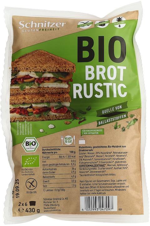 Produktbild Schnitzer Bio Toastbrot dunkel 2 x 6 Scheiben, 430 g (430 g)