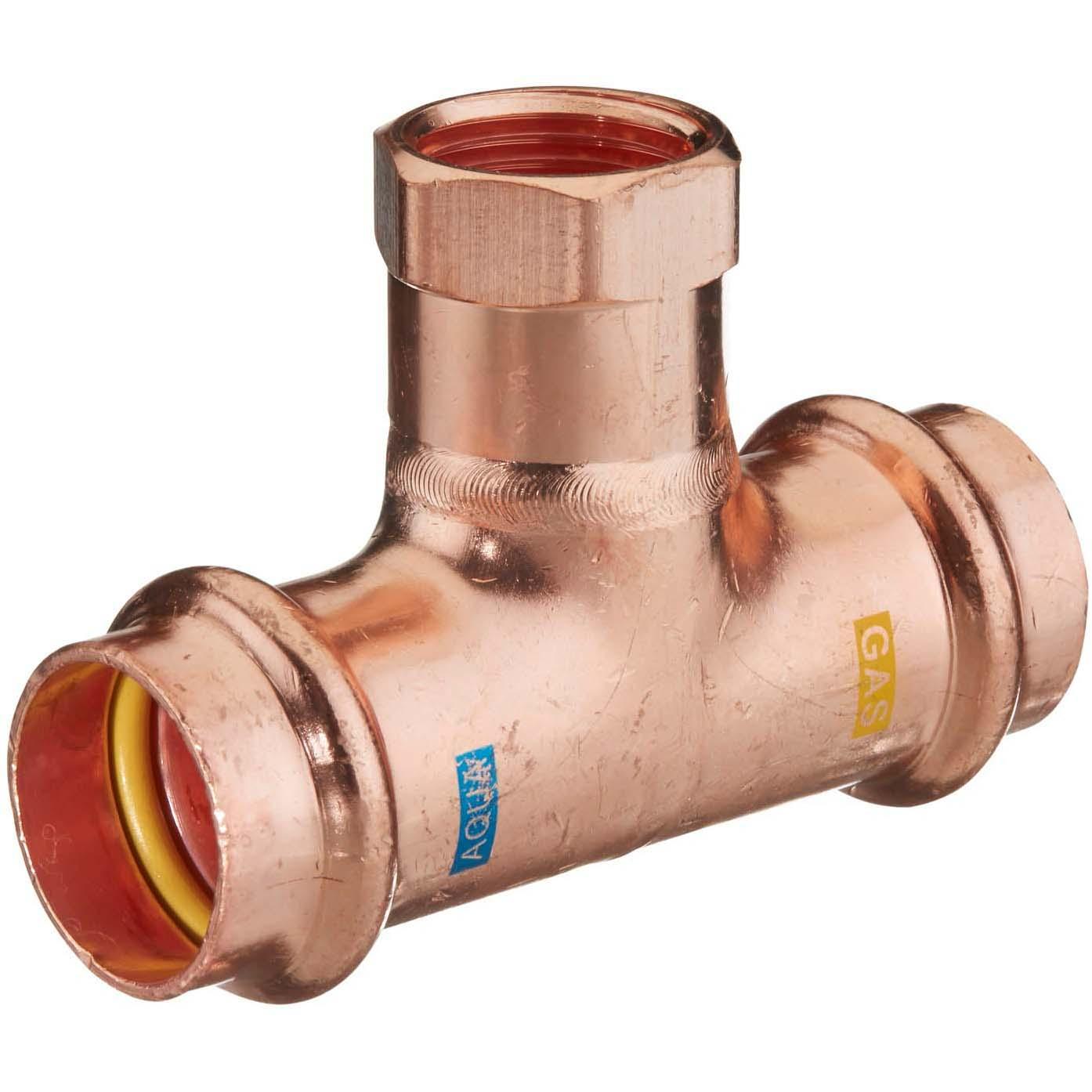 Hermann schmidt, Rohrverbindungstechnik, HS T-Stück V-Press Copper AQUAGAS IG, 15mmx1/2x15mm (T-Verbindung)