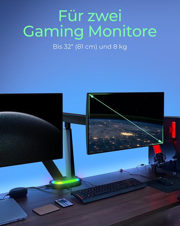 Produktbild Icy Box IB-MSG304BL-T (Tisch, 32", 16 kg)