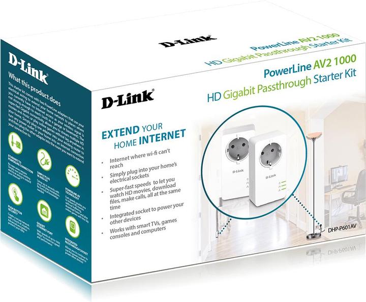 Actual product image D-Link DHP-601AV Kit (1000 Mbit/s)