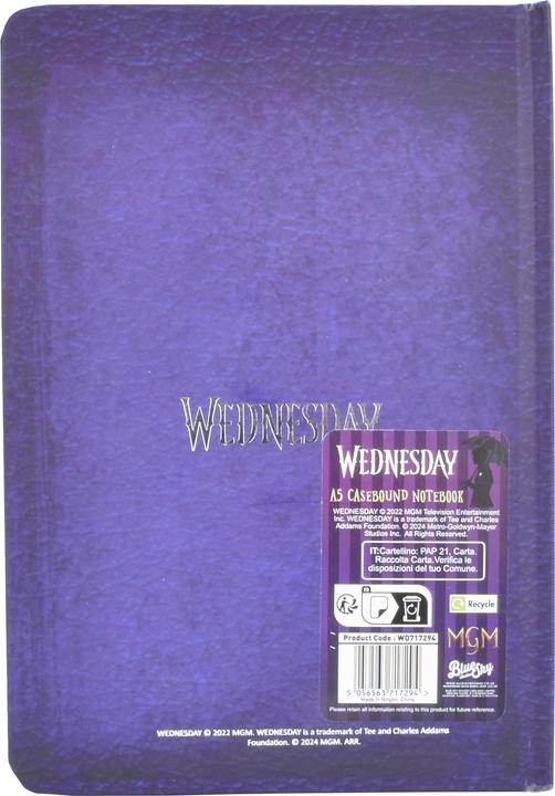 Image du produit Bluesky Carnet de notes Wednesday - Nightshade A5 ligné, multicolore couverture rigide 80 pages (A5, À rayures, Couverture rigide)