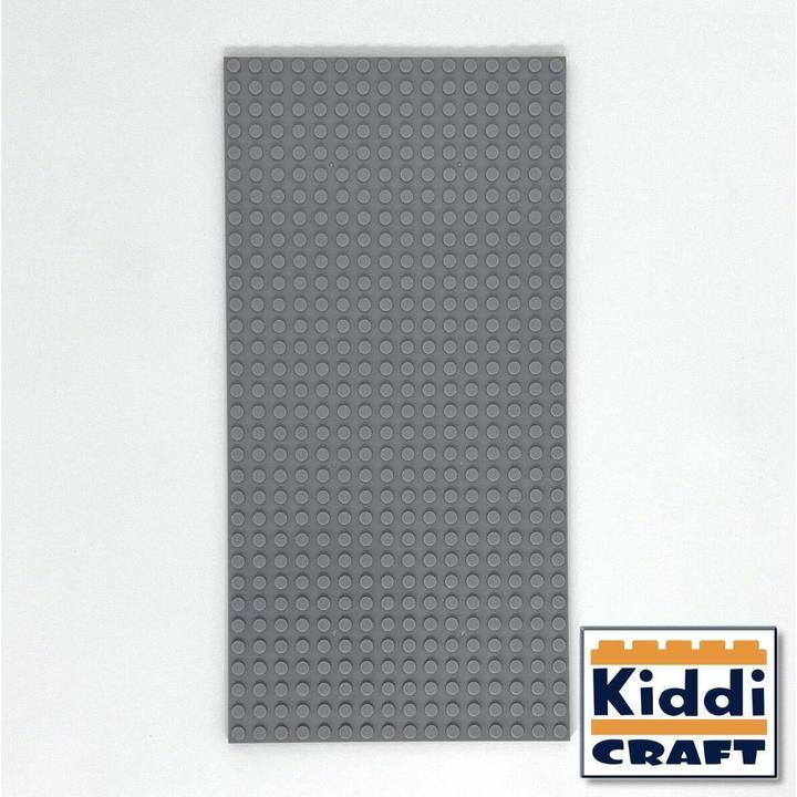 Actual product image Kiddicraft KC16LGSA - Stackable baseplate 16 x 32 studs (12.7 x 25.5cm) Light grey