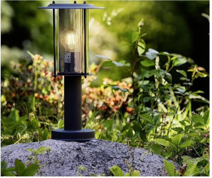 Actual product image Brilliant Detroit outdoor base luminaire 40cm black matt metal/plastic 1x A6 (E27, IP44)