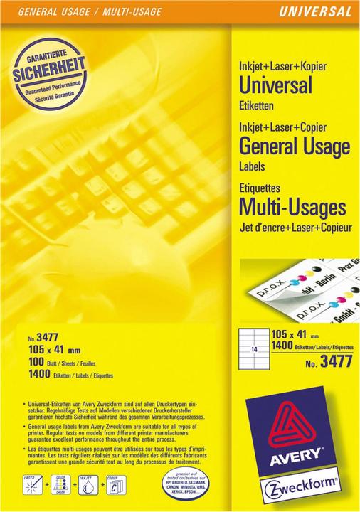 Produktbild Avery Universal-Etiketten