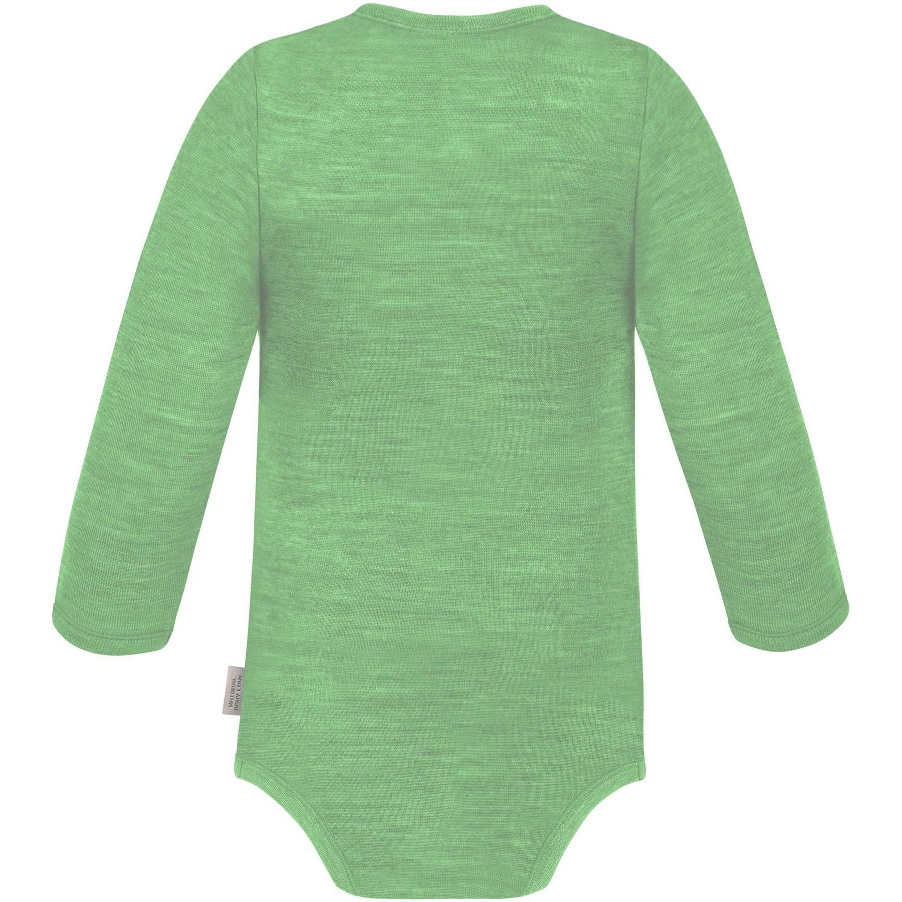 Thumbnail - Normani, Herren, Body, Baby Merino Wickelbody Langarm "Kaitaia" - 9327, Grün, (74)