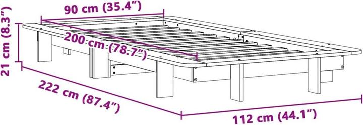 Actual product image VidaXL Bed without mattress (120 x 190 cm)