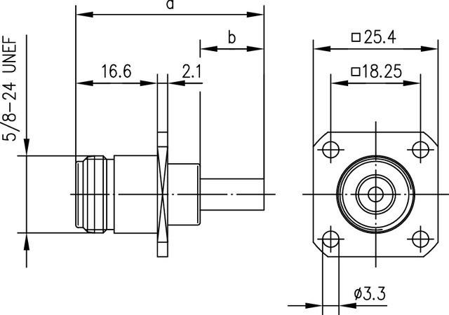 Actual product image Telegärtner N-cable mounting socket