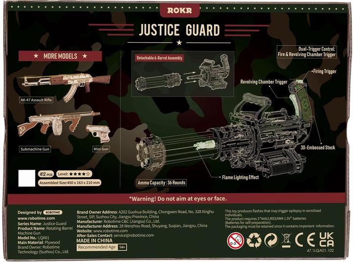 Produktbild Robotime Bausatz Rotating-Barrel Machine Gun
