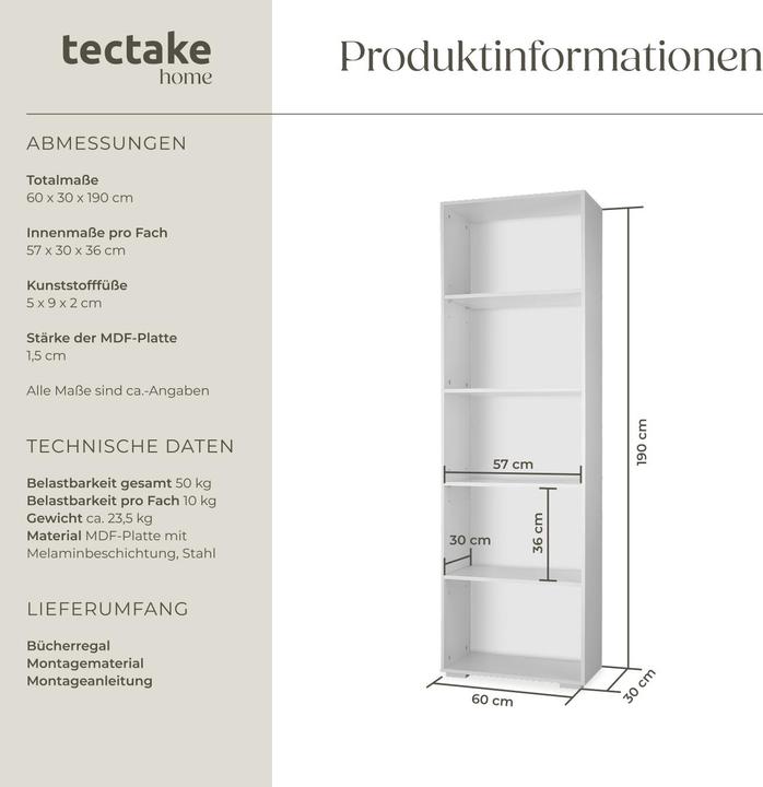 Immagine prodotto tectake Lexi (60 x 60 x 190 cm)