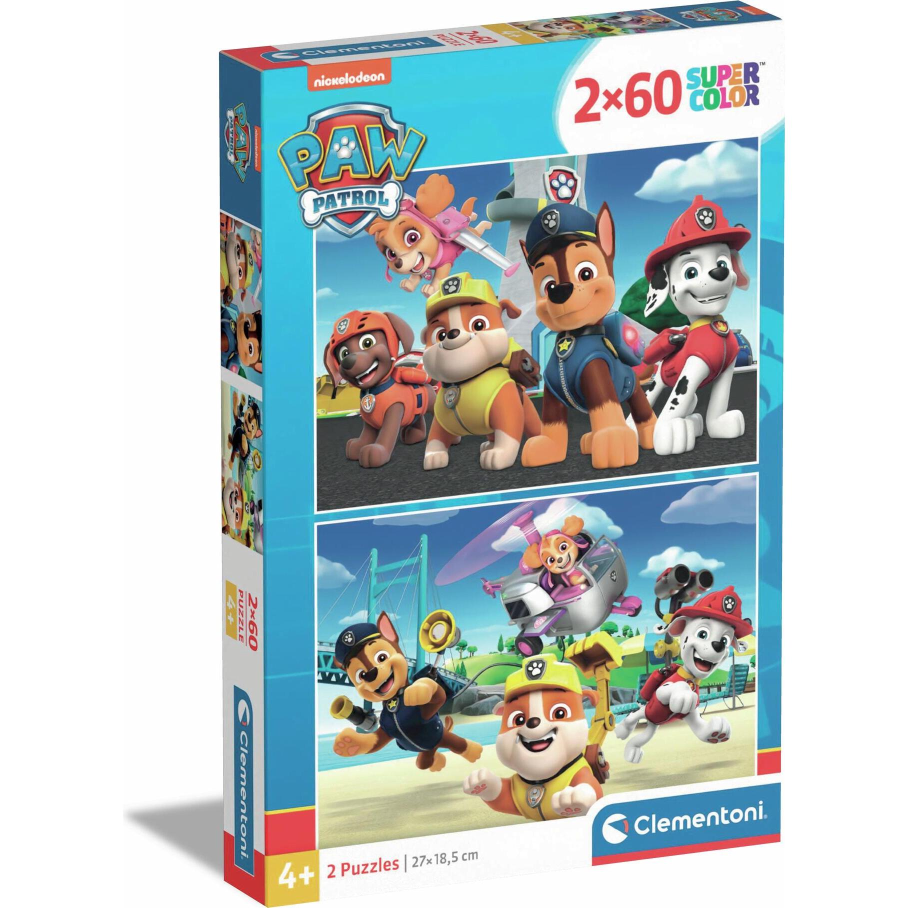 Clementoni Multicolore Puzzle Paw Patrol, 2X60pz. (60 Pezzi)