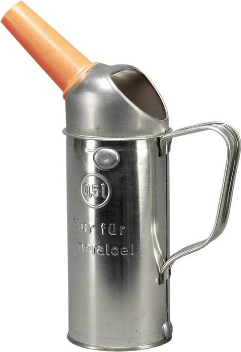 Pressol Ölmessgefäss aus Weissblech, 0,5 l, starrer Ausguss,geeicht (500 ml)