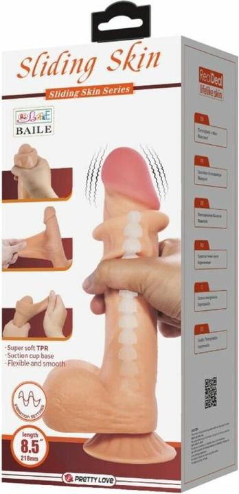 Produktbild Pretty Love Sliding Skin Series Realistischer Dildo Mit Sliding Skin Saugnapfleisch 21,8 cm
