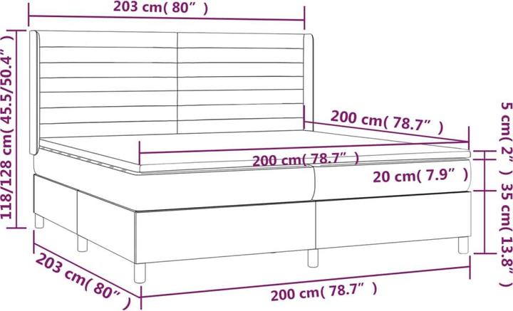 Actual product image vidaXL Boxspringbett (200 x 200 cm)