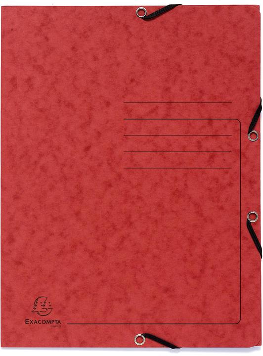 Image du produit Exacompta Chemise à élastique 3 rabats carte lustrée 355gm2 - A4 - Couleurs assorties (A4, 3 x)