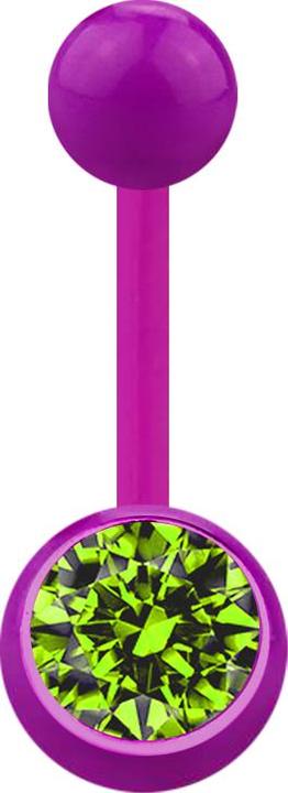 Immagine prodotto Star Piercing Banana viola con sfera e cristallo verde chiaro (senza ottone, Materiale sintetico)