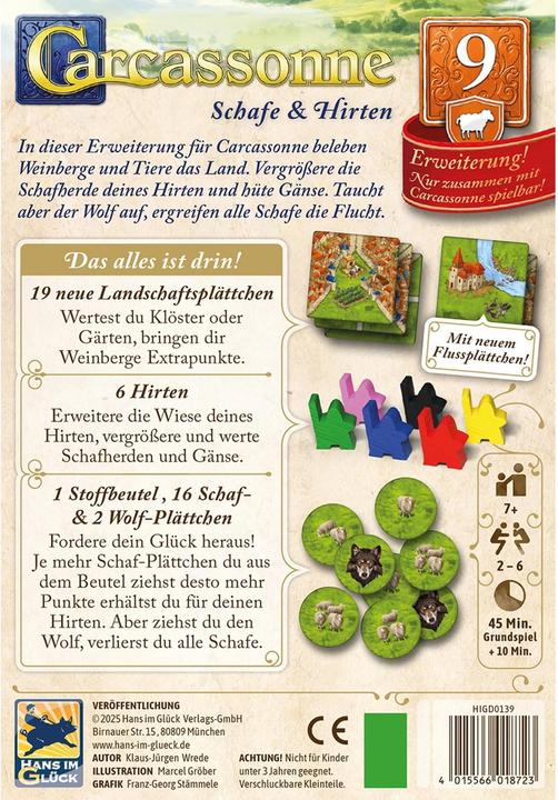 Actual product image Hans im Glück Carcassonne - Erweiterung 9 (German, 2 - 6 Players)