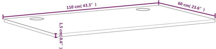 Actual product image vidaXL Schreibtischplatte 110x60x1,5 cm Massivholz Buche,Material (60 x 60 cm)