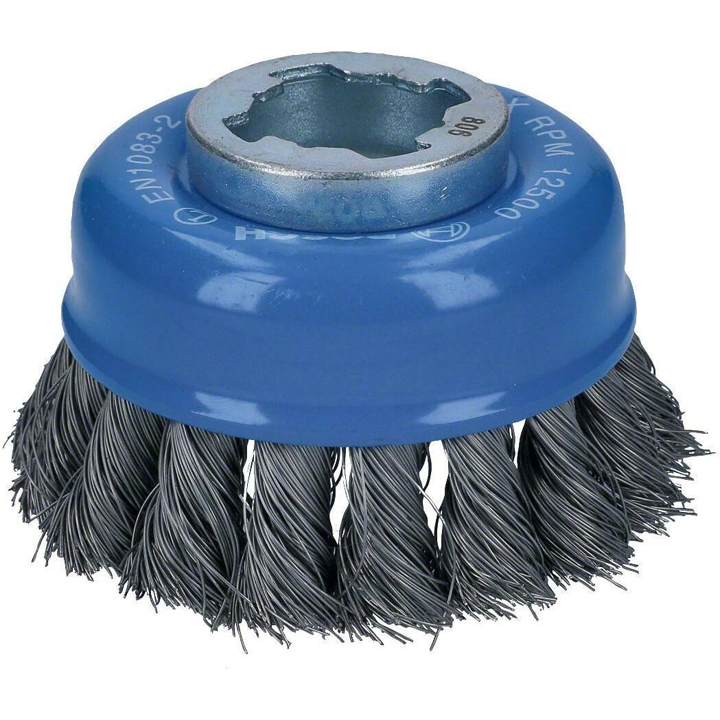 Bosch Professional Zubehör, Abrasivi, PRO Spazzola a tazza X-Lock pesante in metallo, 75 x 0,35 mm