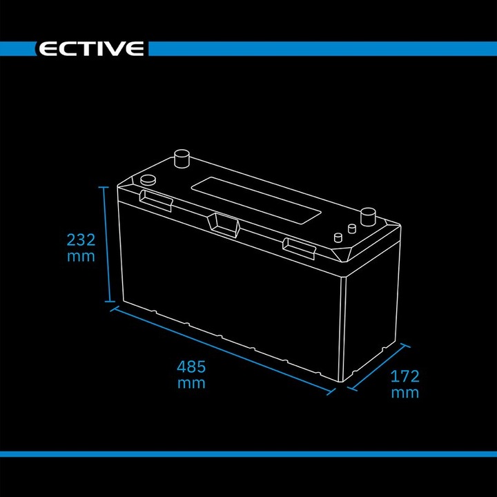 Immagine prodotto Ective LC 200 Marine LT IP67 Batteria di alimentazione al litio LiFePO4 (12 V, 200 Ah)