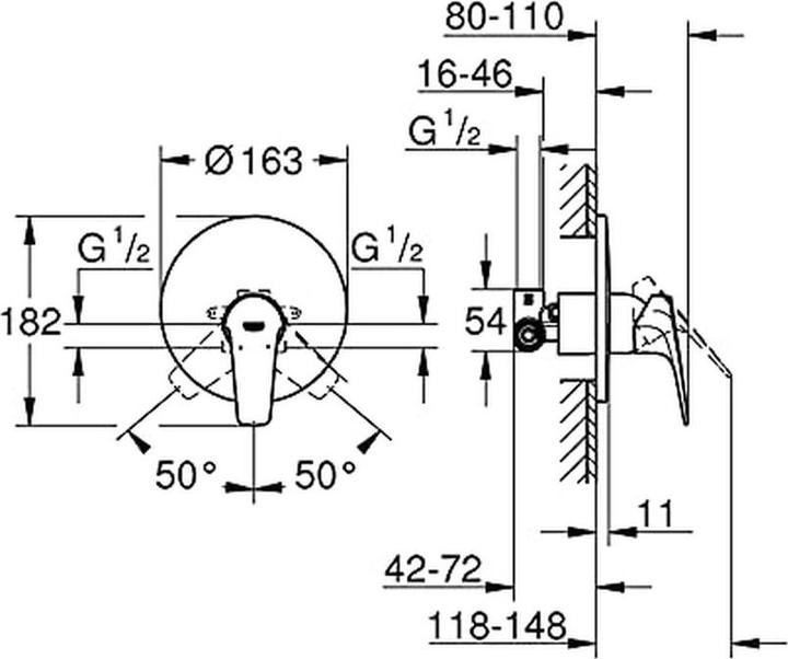 Image du produit Grohe Robinet de douche encastré Start Flow, corps d'encastrement inclus