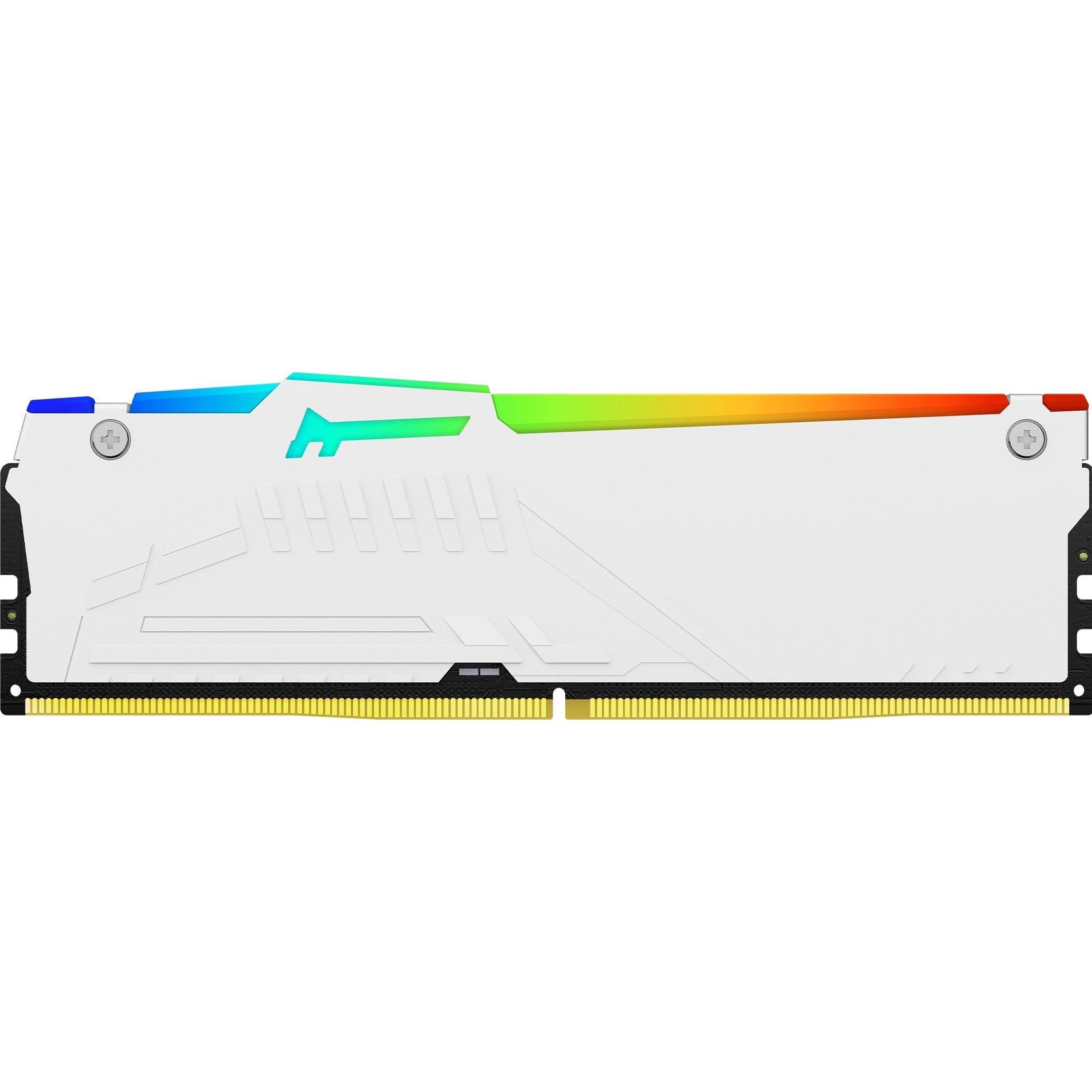 Thumbnail - Kingston RAM D5 6000 16GB C36 FURY Beast W RGB EX (1 x 16GB, 6000 MHz, DDR5-RAM, DIMM), RAM, Weiss