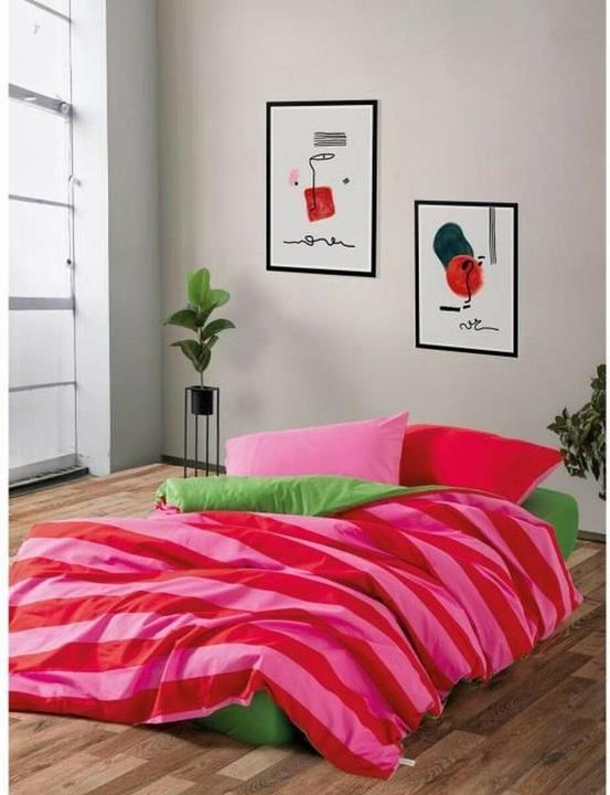 BigBuy Bettbezug-Set Rot Rosa 220 x 240 cm (Set di biancheria da letto, 220 x 240 cm)