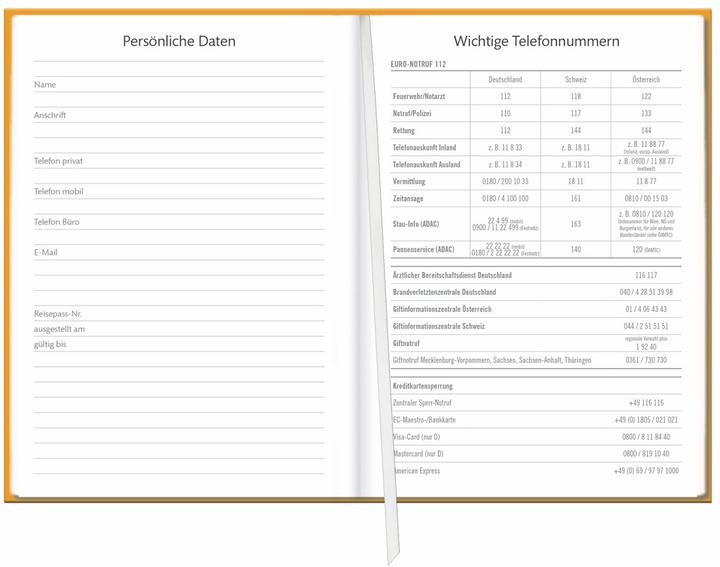 Immagine prodotto Kalenderbuch A6 gelb 2026 (A6, 1 settimana / 2 pagine)