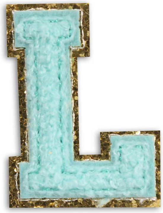 Actual product image PhoneLook Sticker Sticker for mobile/tablet/computer 3D embroidered turquoise letter L