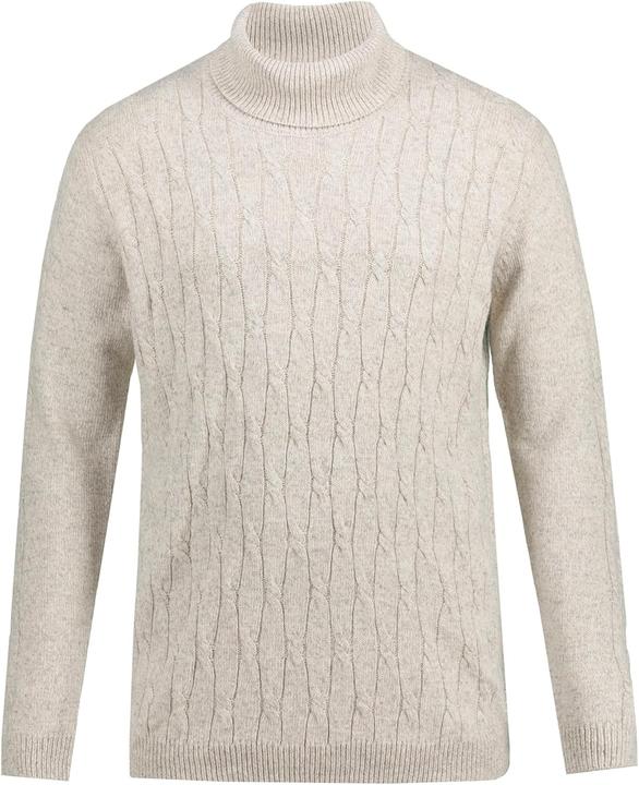 Produktbild JP1880 Pullover, Zopfmuster, Rollkragen (3XL)