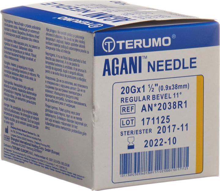 Produktbild Terumo Agani Einmalkanüle 20G 0.9x38mm gelb (100 Stk)