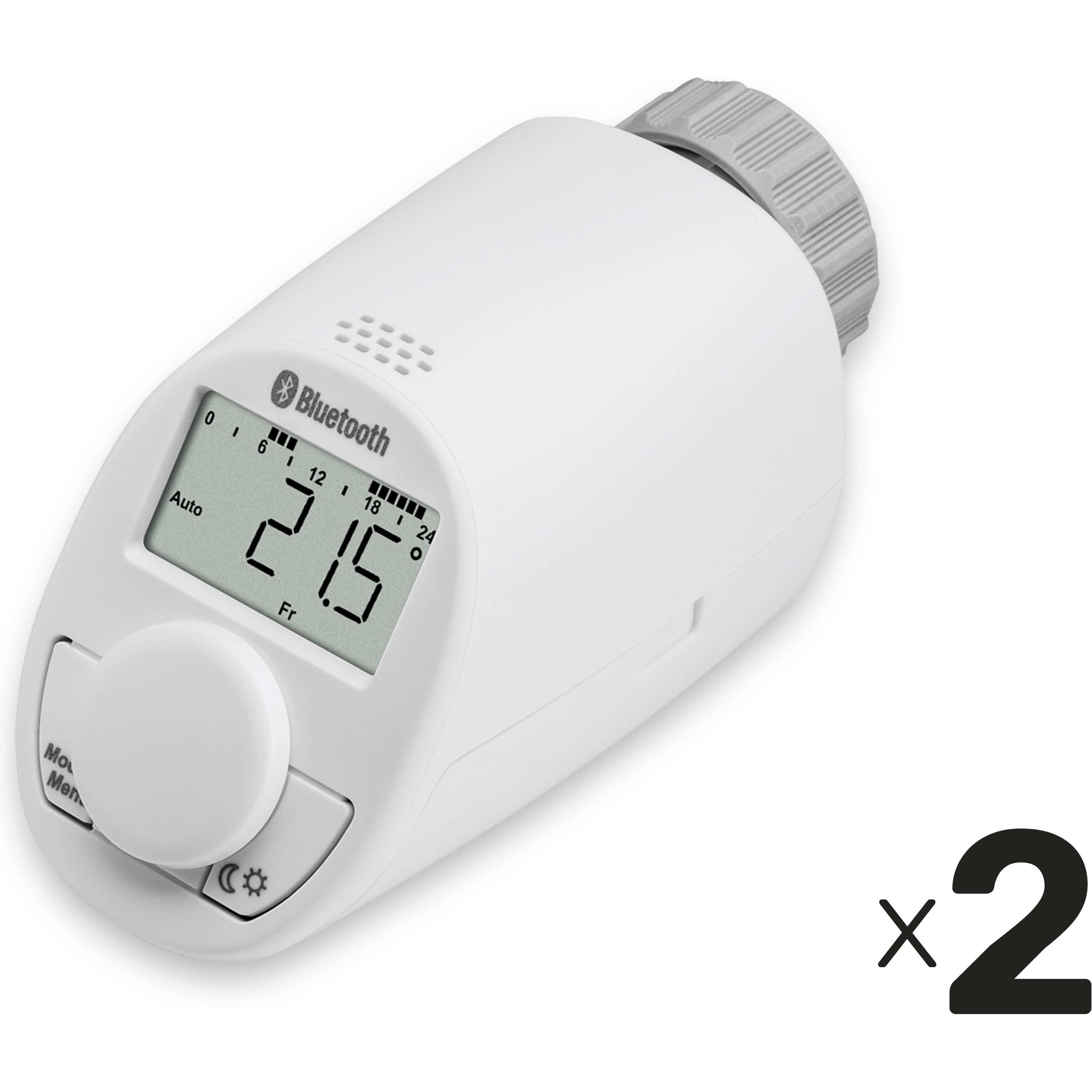 Eqiva Heizkörper-Thermostatkopf mit Bluetooth, 2 Stück, Thermostat