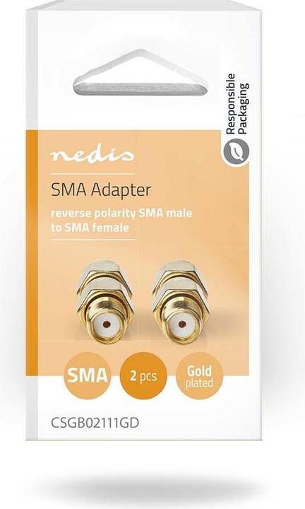 Produktbild Nedis SMA Adapter | SMA-Stecker Reverse Polarity | SMA-Buchse | Vergoldet | 50 Ohm | Gerade | Kupfer (Antennenkabel)