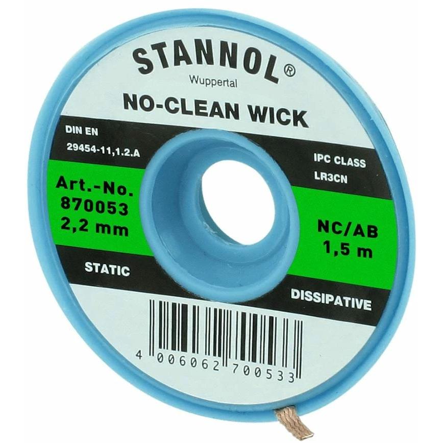 Stannol Filo dissaldante NC-AB Filo dissaldante 2,2 mm x 1,5 m senza alogeni (Set per dissaldare), Accessori per saldatore