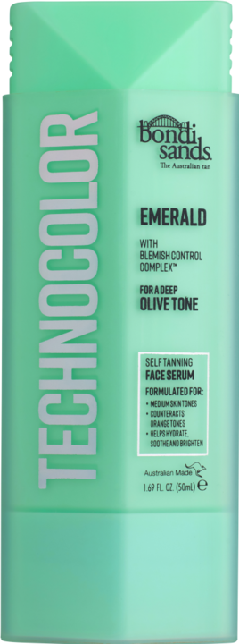 Actual product image Bondi Sands Technocolor Emerald Self-Tanning Face Serum Easy Application Streak Free Tan Enriched wi (Self tanning serum, 50 ml)