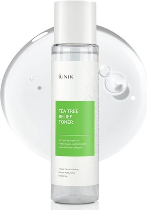 Konjac Sponge IUNIK Tea Tree Relief Toner kojący toner z ekstraktem z drzewa herbacianego 200ml (200 ml)