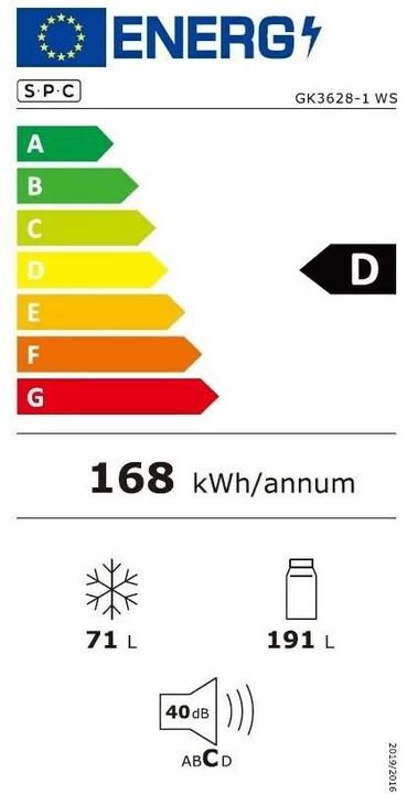 Energy Label SPC GK3628-1 WS (262 l)