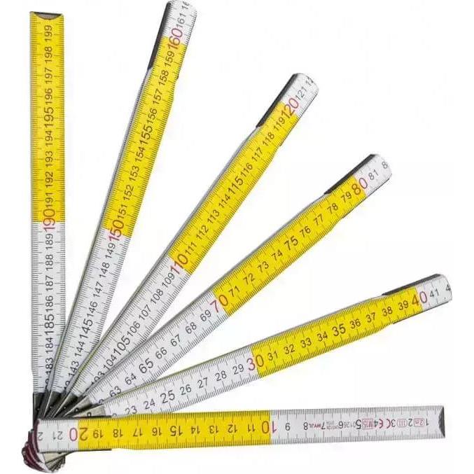 Dedra, Wasserwaage, Klappbarer Holzmassstab 2 m – M6002 (200 cm)