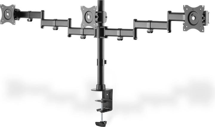 Digitus Support de moniteur triple avec fixation par pince (Tables, 27")