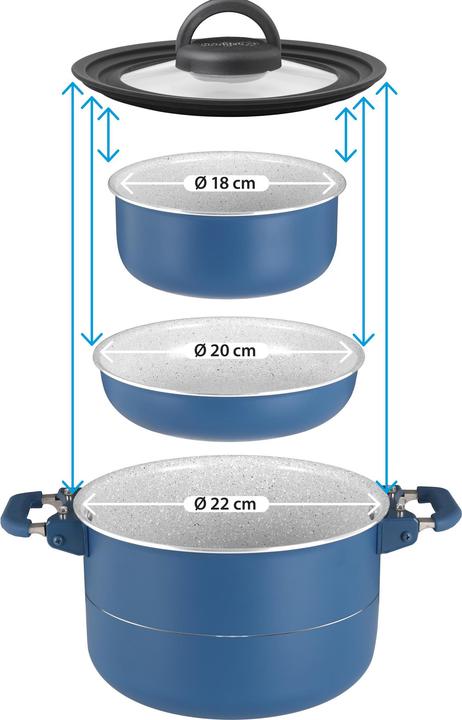 Immagine prodotto Brunner Carezza Magnetogrip (22 cm, Set di pentole e padelle da cucina, Alluminio)