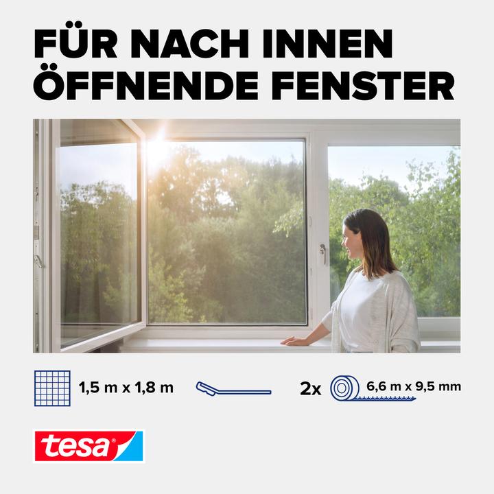 Produktbild tesa Pollenschutzgitter, für Allergiker, zuschneibar inkl. selbstklebendem Klettband (150 x 180 cm)