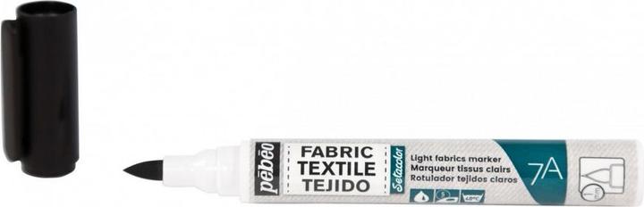 Image du produit Pebeo 7A Marqueur Tissu Clair Pointe pinceau 1mm (Noir, 1 mm)