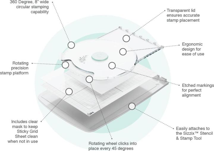 Actual product image Sizzix Stencil & Stamp Tool Accessory - Stamp & Spin Tool