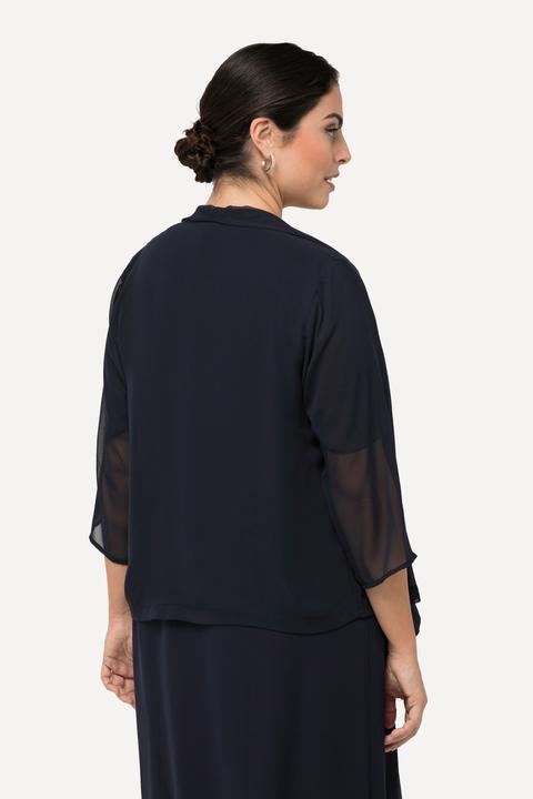 Produktbild Ulla Popken Chiffonjacke, Oversized, Schalkragen, 3/4-Arm (42, 44)