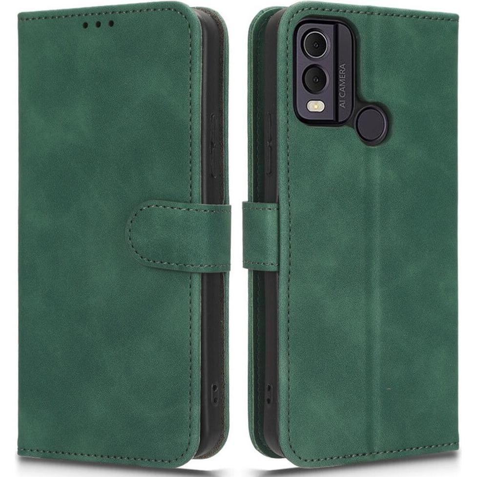Cover-Discount Nokia C22 - Leder Etui Hülle grün (Nokia C22), Smartphone Hülle, Grün
